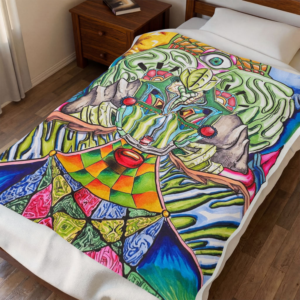 Colorful Psychedelic Velveteen Plush Blanket
