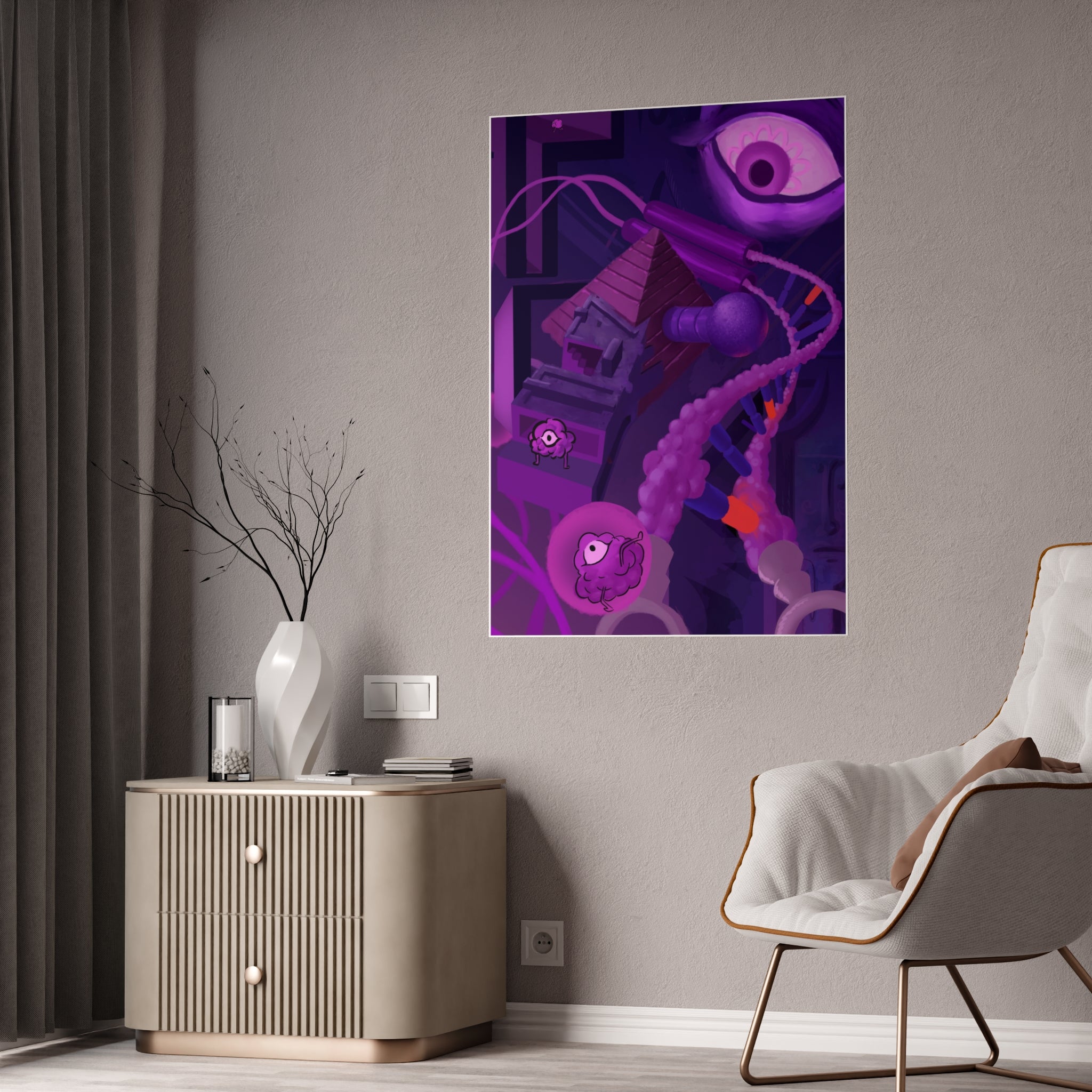 Glossy Art Print, Psychedelic Wall Decor