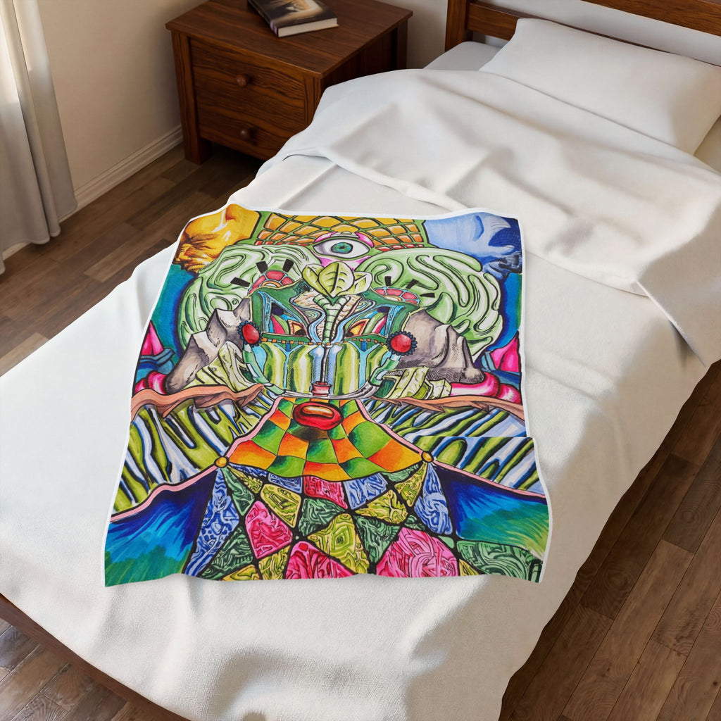 Colorful Psychedelic Velveteen Plush Blanket