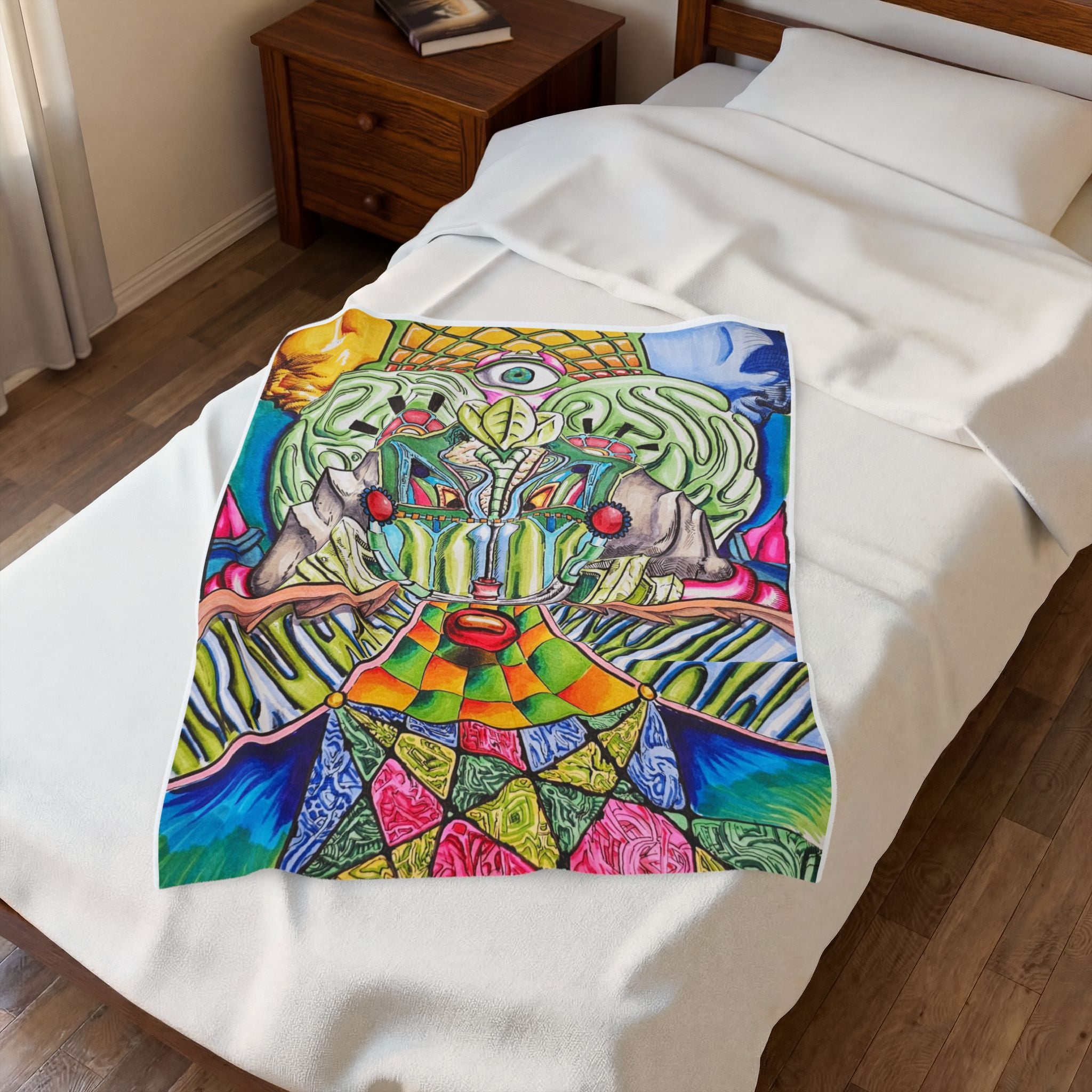 Colorful Psychedelic Velveteen Plush Blanket