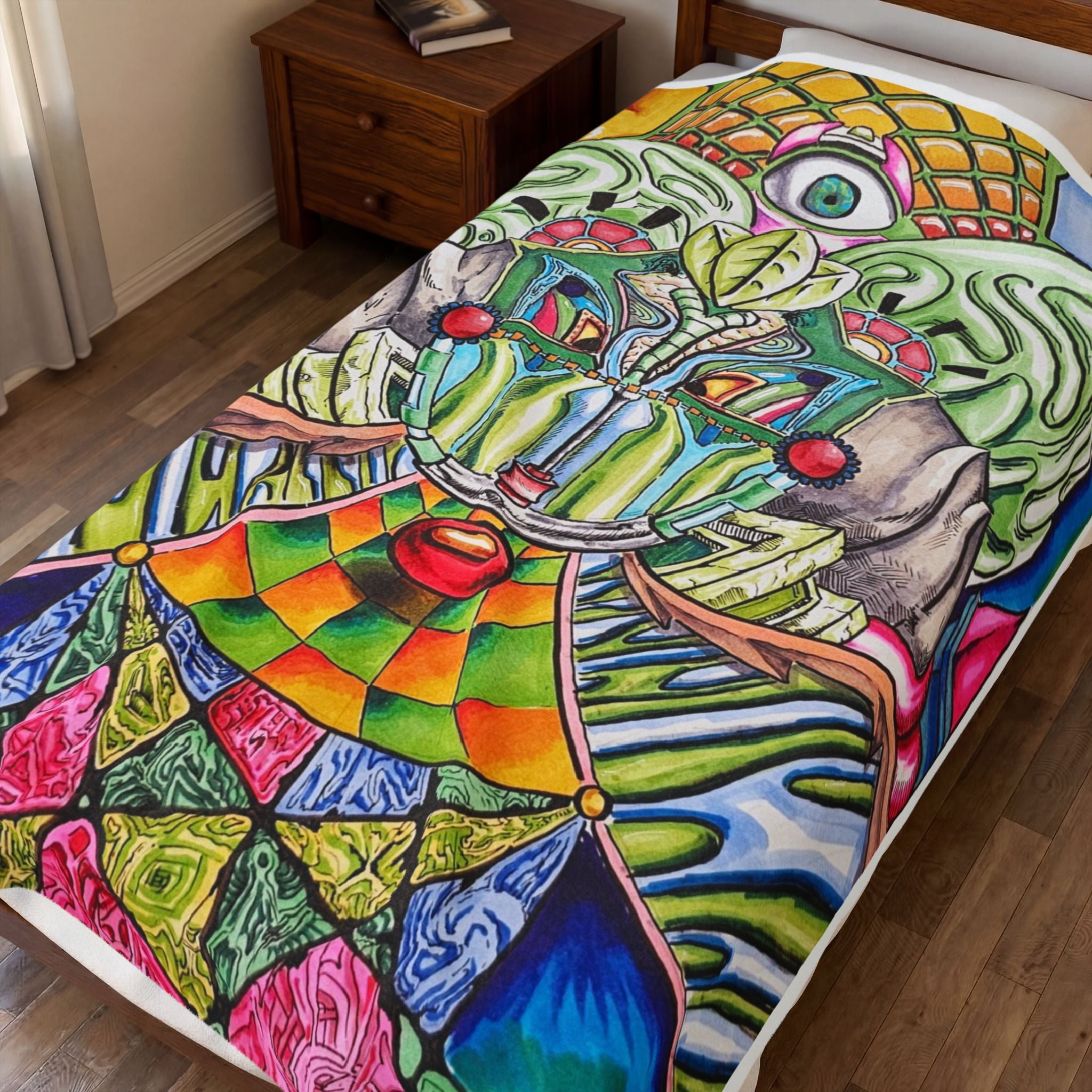 Colorful Psychedelic Velveteen Plush Blanket