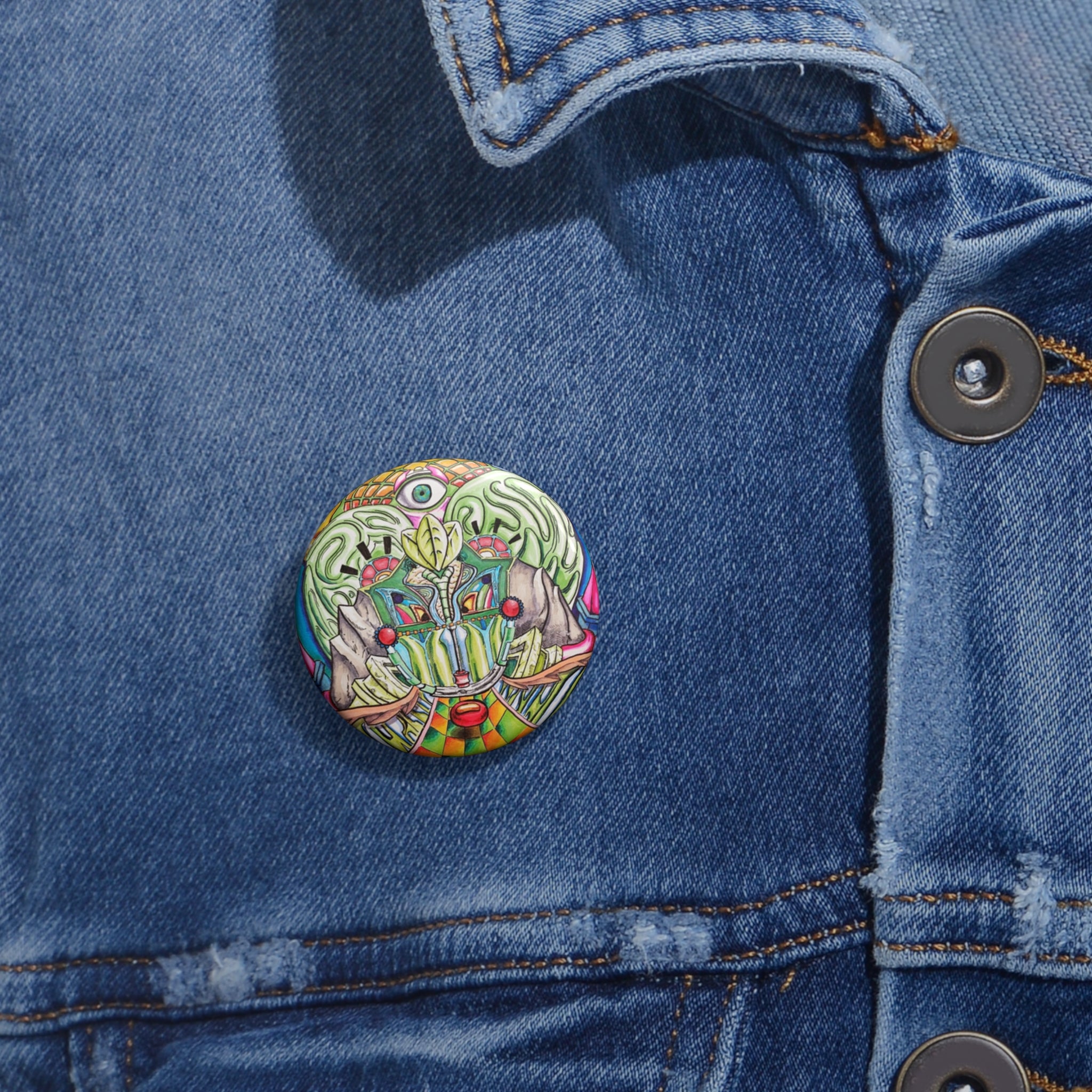 Custom Artistic Pin Buttons