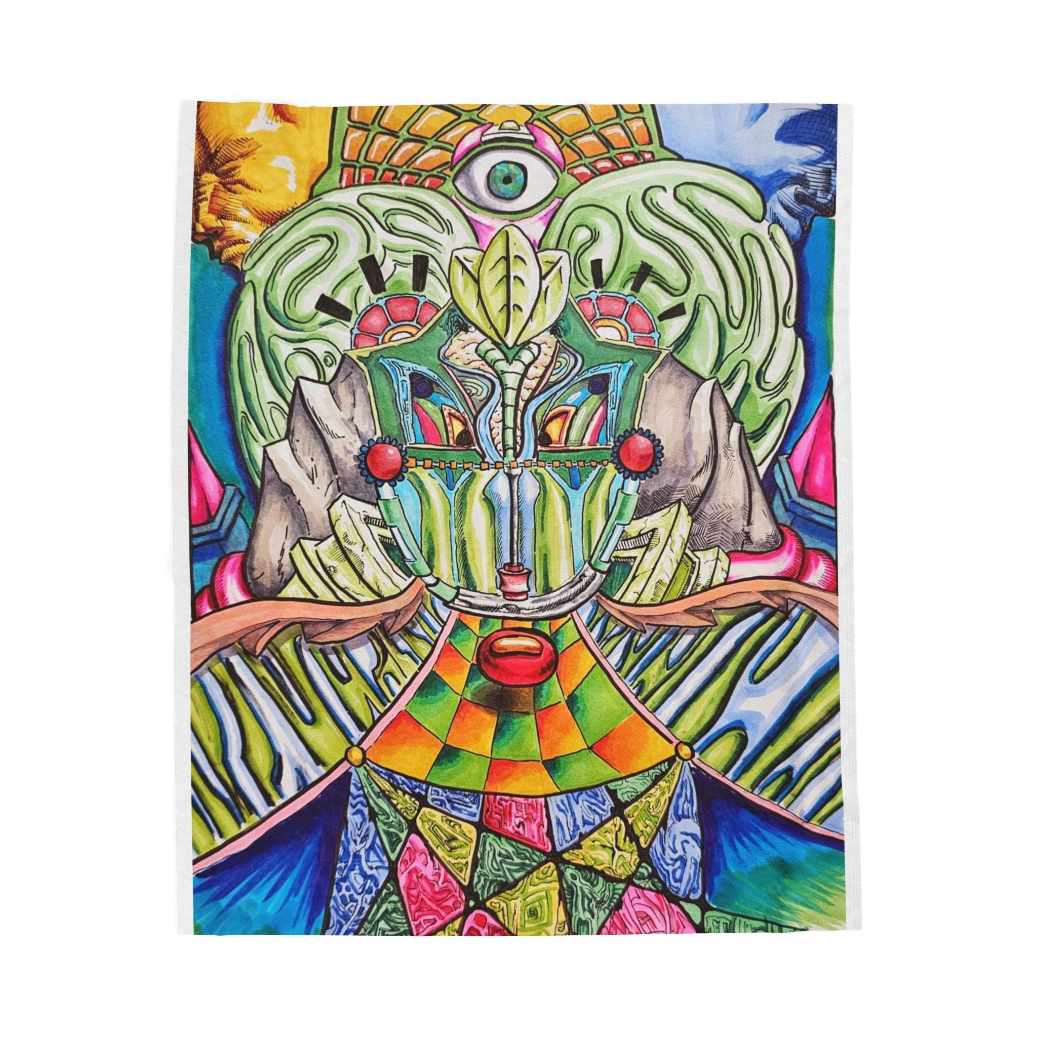 Colorful Psychedelic Velveteen Plush Blanket